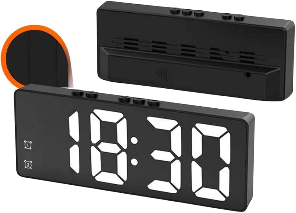 Despertador Relógio de Mesa e Parede Digital LED com Data | Alarme Ajuste de Brilho, Função Soneca, Exibição 12h/24h – Alimentação USB ou Pilhas AAA Compacto e Moderno