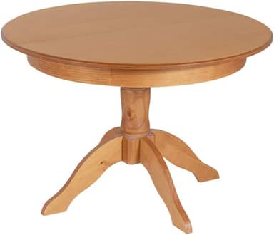 Mesa de Jantar Retrátil/Extensível em Madeira e MDF Redonda Tea Meu Móvel de Madeira - Nozes