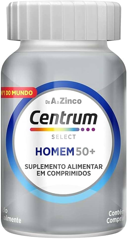 Centrum Homem 50 Mais Multivitaminico, com Vitamina D, Vitamina B12, Calcio e Magnesio, 60 Comprimidos