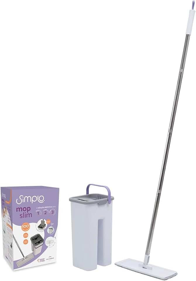 Simplo - Mop com Balde e Esfregão Slim Limpeza Prática e Eficiente