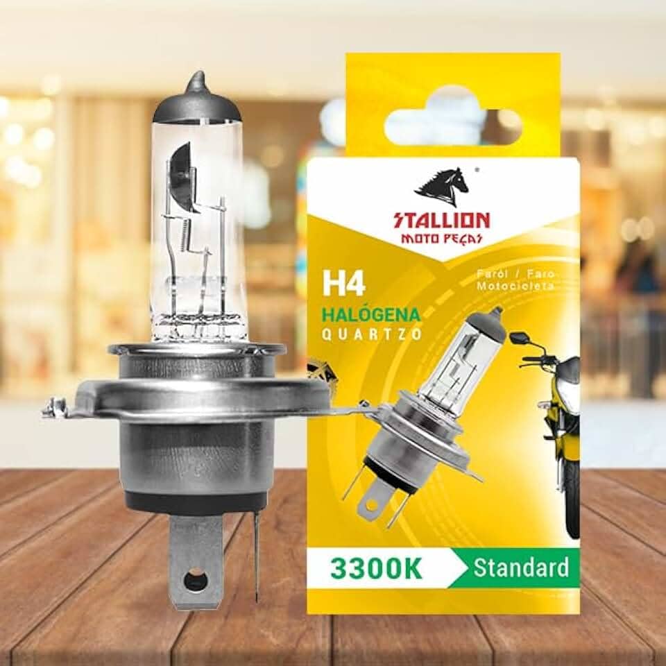Lâmpada Farol Moto H4 Halogena 35w Crystal 3300K Padrão Biodo Universal