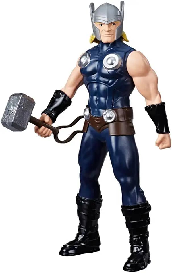 Marvel, Action Figure, Thor, Cinza, Mighty Hero Series - Brinquedo de Herói com 24 cm, Articulado - A partir de 4 Anos