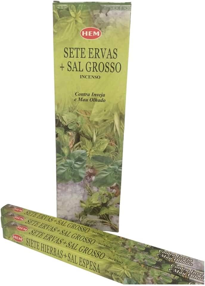 Incenso Indiano Hem Sete Ervas Com Sal Grosso - Limpeza Astral 3 Caixinhas