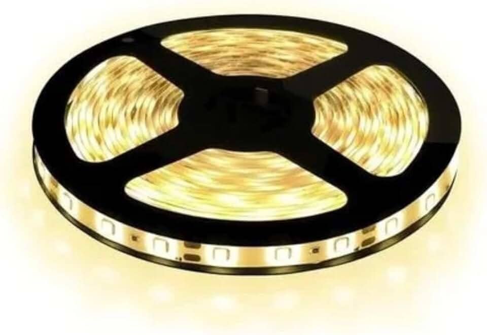 Fita De Led 5 Metros 3528 Branco Quente Ip20 12V 60 Led/m