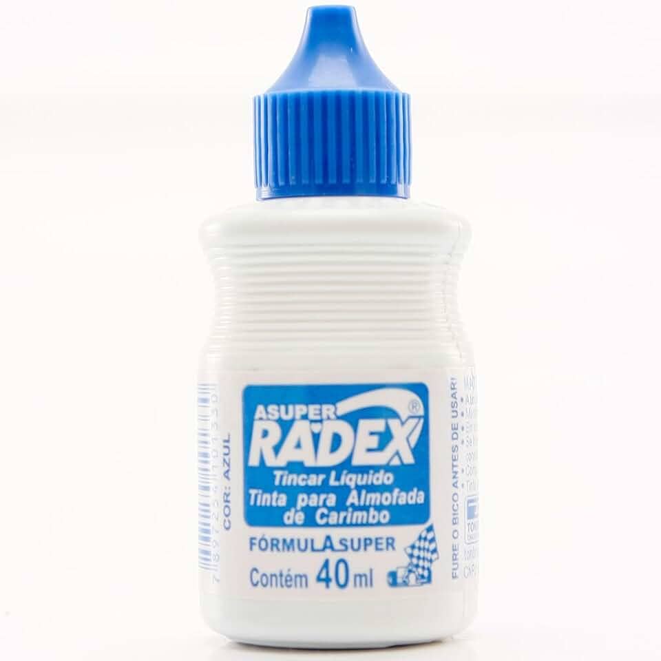 Tinta para Carimbo azul 40ml Radex