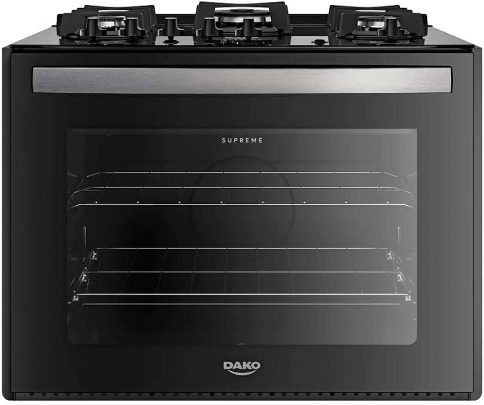 Fogão 5 Bocas Embutir Dako Supreme Mesa de Vidro Bivolt - Preto