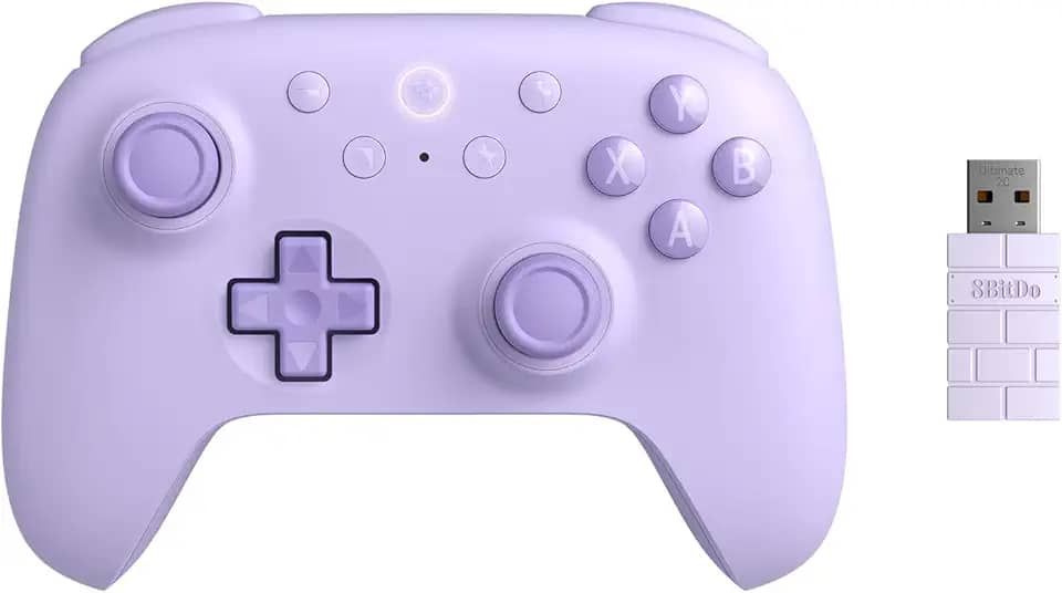 8BitDo Ultimate 2C Wireless Controller for Windows PC and Android, with 1000 Hz Polling Rate, Hall Effect Joysticks and Triggers, and Remappable L4/R4 Bumpers (Purple)