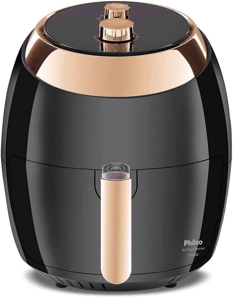 Fritadeira Air Fryer Philco Chrome 6,5 Litros Preta - 110v