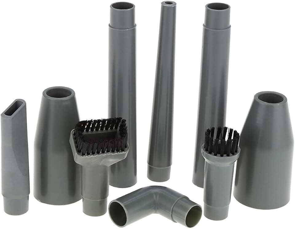 Acessório de vácuo, 9 peças acessórios de fixação de aspirador de pó, bocais, escovas de cabeça, tubos e conectores