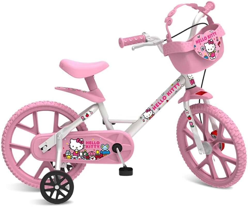 Bicicleta Aro 14 Hello Kitty Rosa Bandeirante