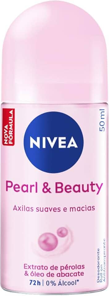 NIVEA Desodorante Roll-on Pearl & Beauty 50ml - Proteção por 72h para axilas mais suaves e macias