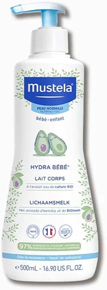 Mustela Hydra Bebê 300ml - Hidratante Infantil Corpo e Rosto - Feito com 97% de Ingredientes de Origem Natural e Hipoalergênico - Seguro Desde o Nascimento