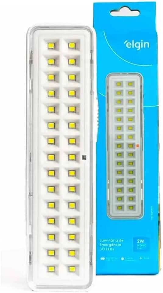Luminária de Emergência LED 30 Leds 2W, 110V/220V, Bateria Recarregável com Autonomia de até 6 Horas, Luz Branca Fria para Falta de Energia
