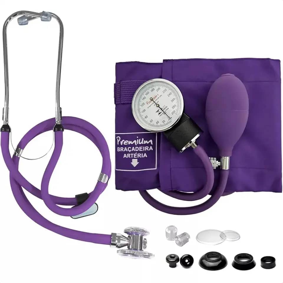 Kit Esfigmomanômetro + Estetoscópio Rappaport Pamed Roxo