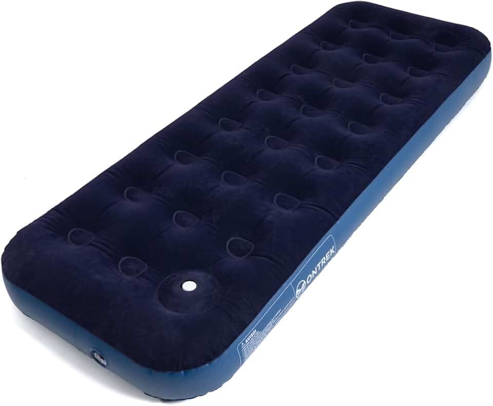 Colchão Inflável De Solteiro Multiuso Com Fole 188 x 73 cm, Azul Marinho Ontrek