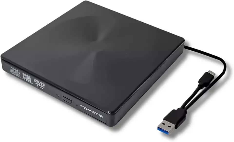 Gravador DVD Externo USB 3.0 e Tipo-C KP-HD845 - Portátil, Alta Velocidade e Compatível com Windows, macOS e Linux
