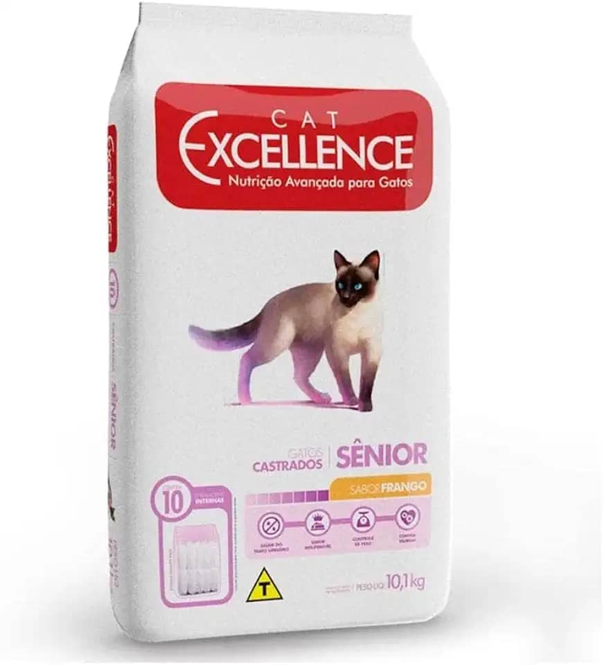 RACAO CAT EXCELLENCE SENIOR CASTRADO FRANGO 10 kg, SELECTA