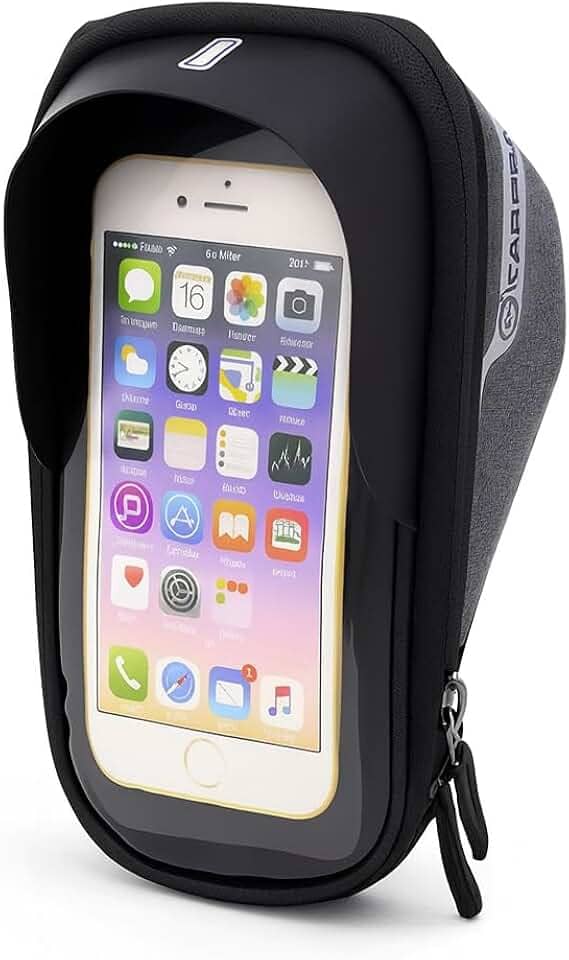 Suporte de Celular Impermeável com Porta-Objetos para Moto e Bicicleta 360° – Tela Toque Sensível até 6.5’’