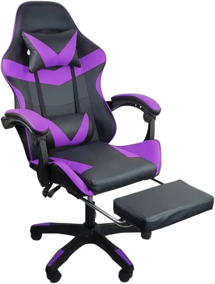 Cadeira Gamer Stillus Ergonômica Com Apoio Para Os Pés Roxo