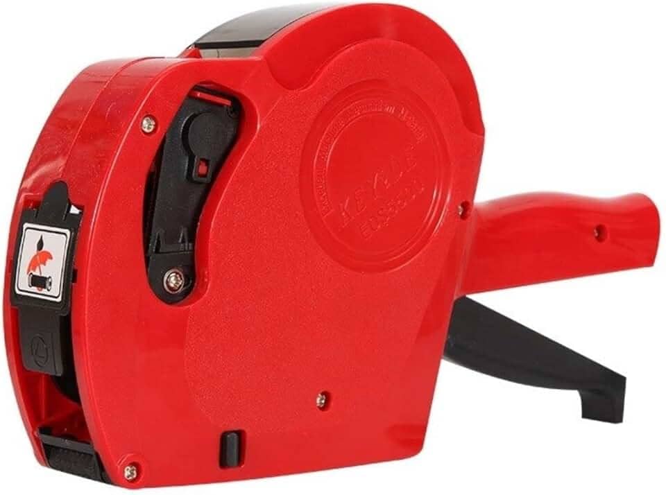 Etiquetadora Rotuladora De Preço Manual MAIS Refil Com Etiquetas De Preços 8 Dígitos Diversos Caracteres Códigos Datas Fácil Manuseio Portátil PREMIUM ONYK (VERMELHO)