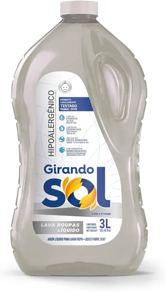 Girando Sol Lava Roupas Líquido Hipoalergênico 3L