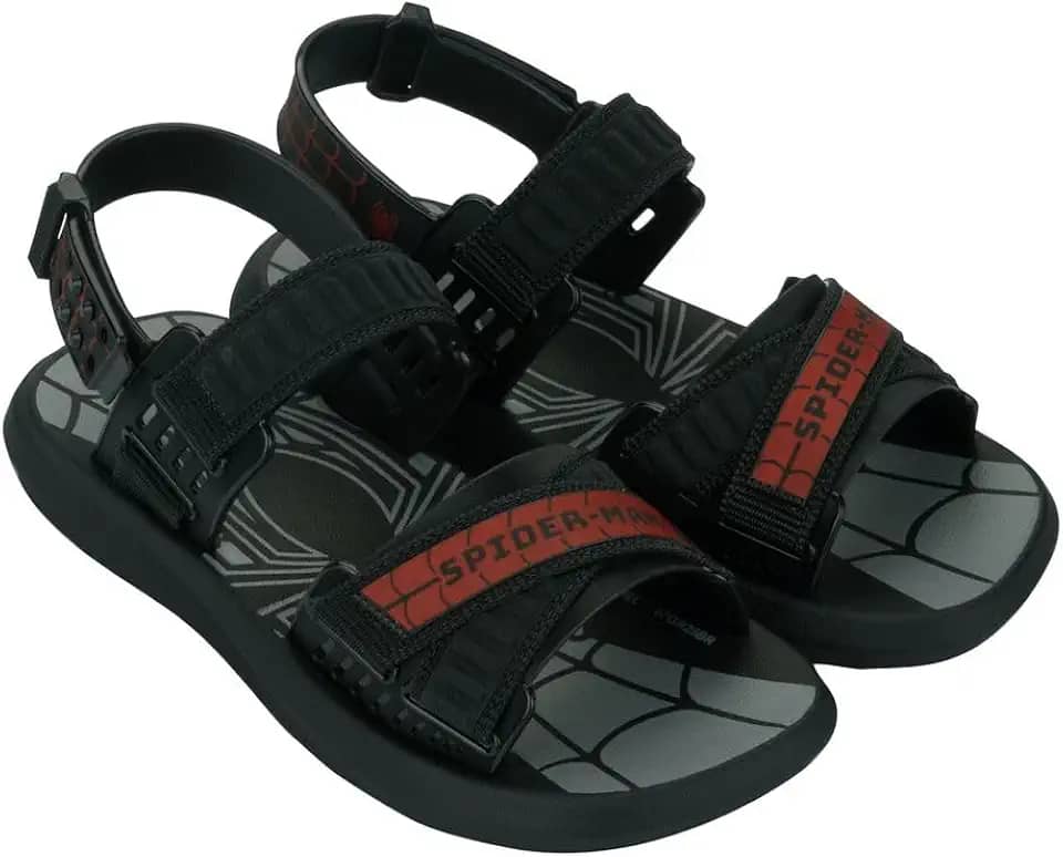 Sandália Infantil Menino Homem-Aranha Force Conforto e Aventura Grendene Kids Preto ou Azul