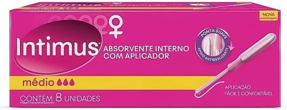 Intimus Absorvente Interno Sport Médio, 1 pacote com 8 unidades