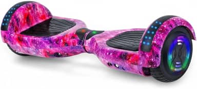 Hoverboard 6,5' com Bluetooth e Iluminação LED, Patinete Elétrico de Equilíbrio para Crianças e Jovens Roxo Galáxia