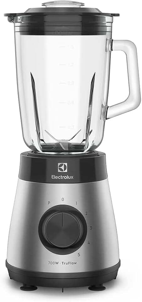 Electrolux Liquidificador inox jarra de vidro resistente capacidade 1,5L 5 velocidades função pulsar 700W EBS30 127v