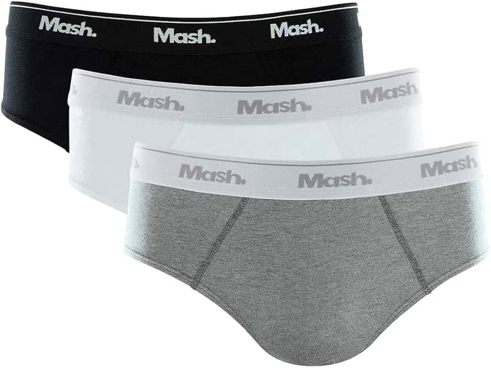 Kit 3 Cuecas Slip Algodão, Mash, Masculino