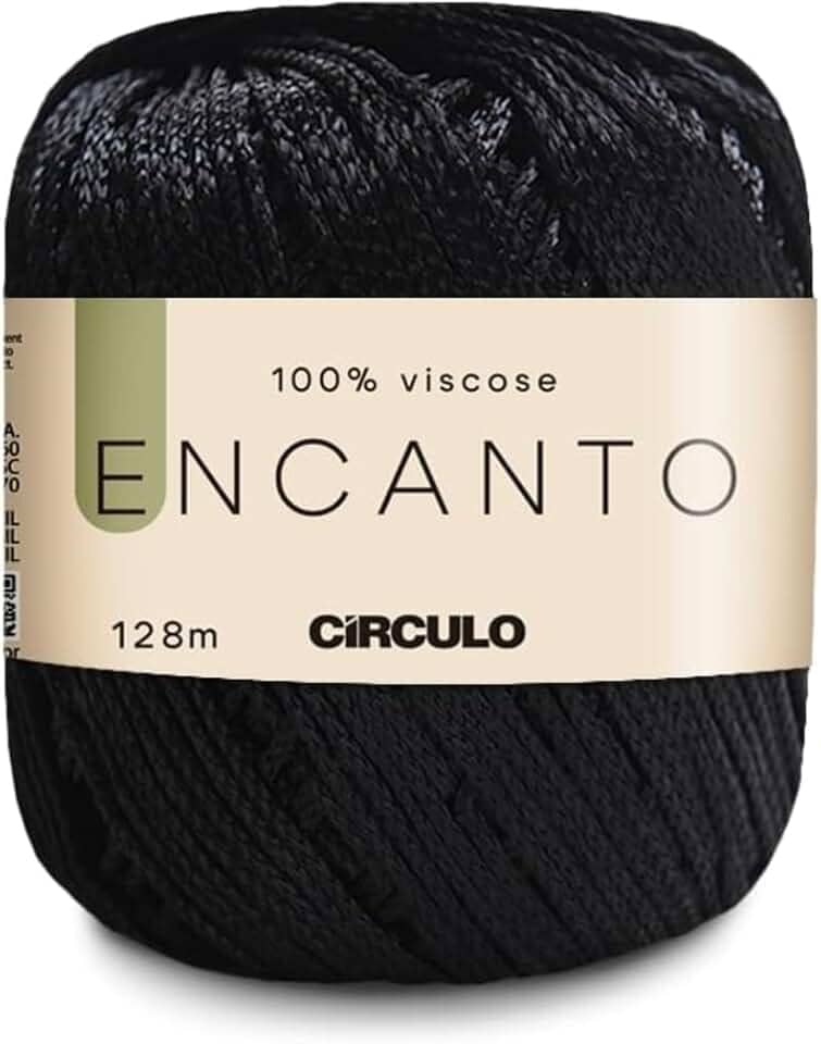 Linha Fio Encanto Para Croche/Trico 128m Circulo 100% Viscose - Preto