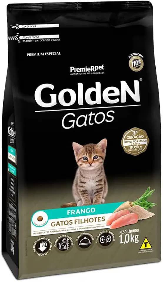 Ração Golden Gatos Filhotes Sabor Frango - 1kg Premier Pet Filhotes