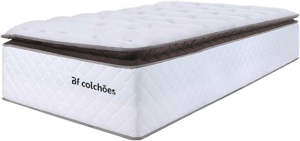 Colchão Solteiro Molas Ensacadas com Pillow Top Extra Conforto 88x188x38cm - Premium Sleep - BF Colchões