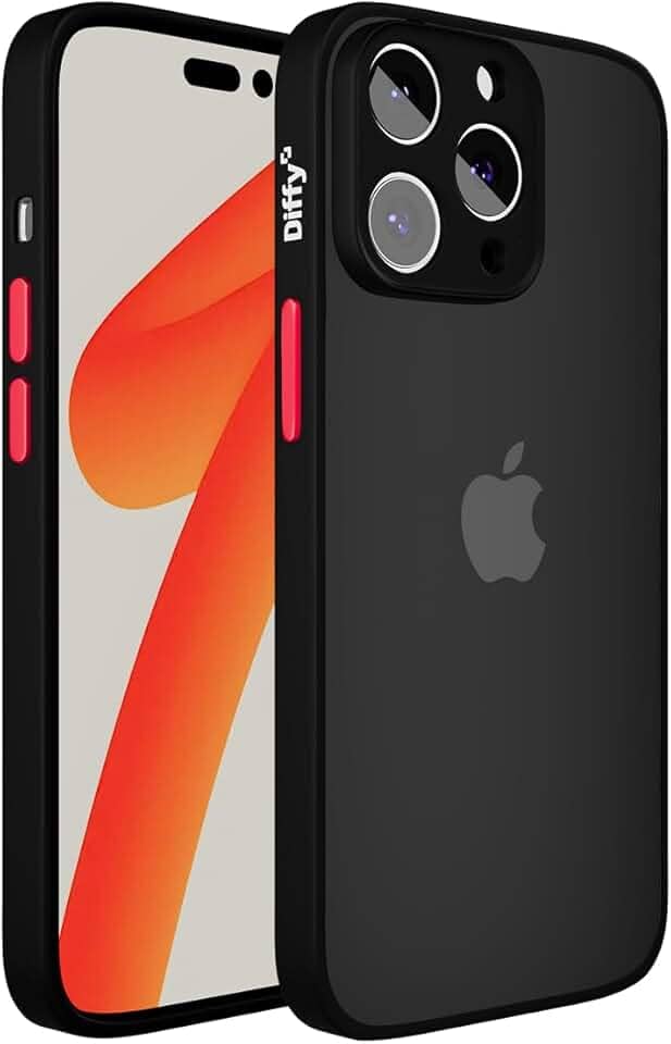 Capa para iPhone 12 Fosca Fina e Resistente com Camera Frame Elevado e Bordas Reforçadas Anti Impacto Ultra Leve - Diffy (Preto, iPhone 12)