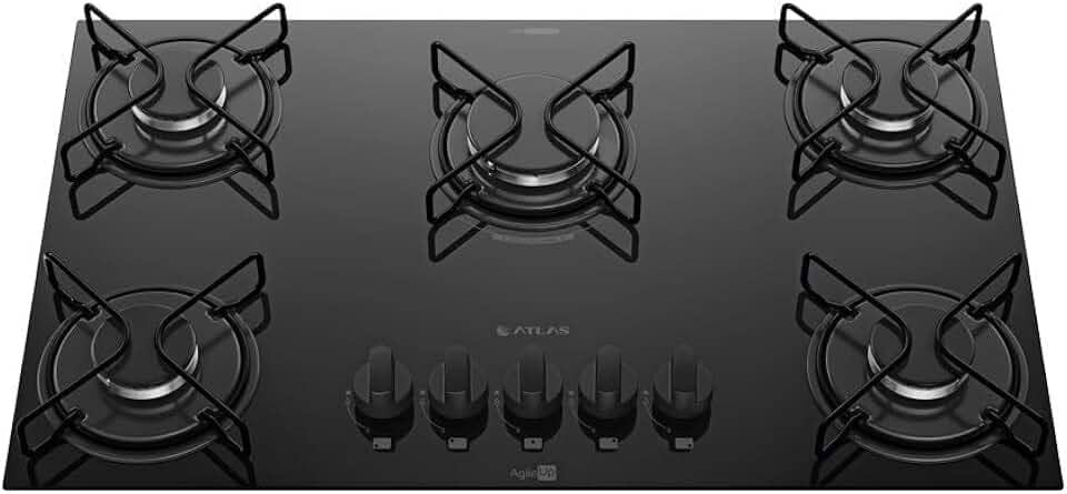 Atlas - Cooktop Atlas 5 Bocas Ágile Up Mesa de Vidro