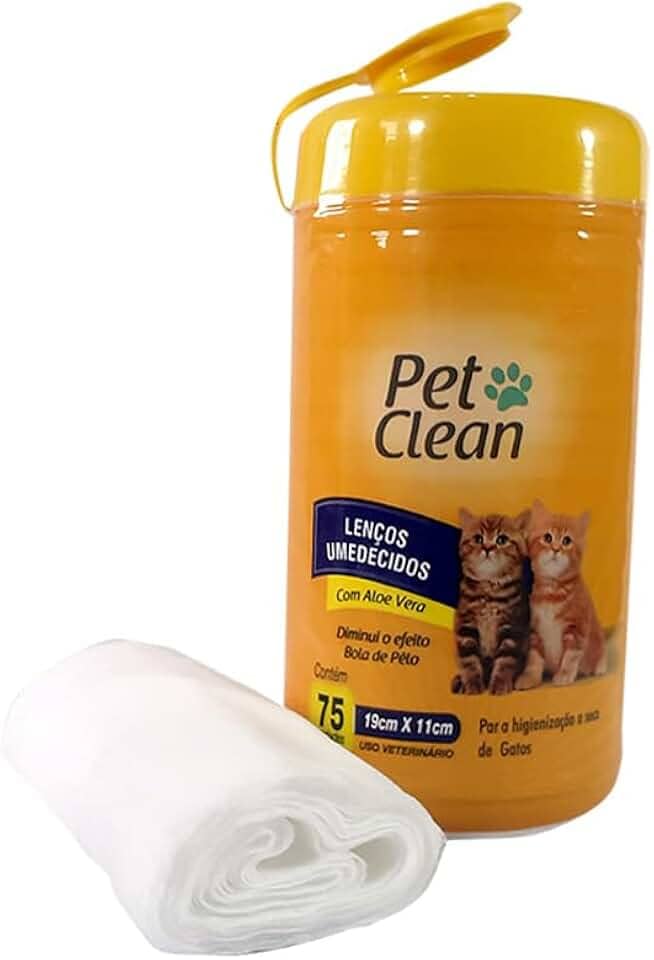 Lenço Umedecido para Gatos 75 Unidades, Pet Clean
