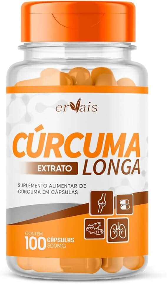 Curcuma Extrato Curcumina 100% Pura - 100 cápsulas 500mg (95% Curcuminoides) Premium