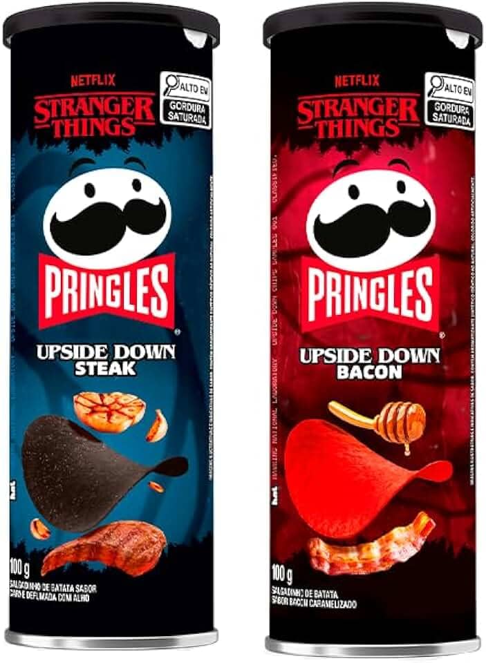Pringles Stranger Things Pack Bacon e Steak 2 Latas 100g Batata Snack