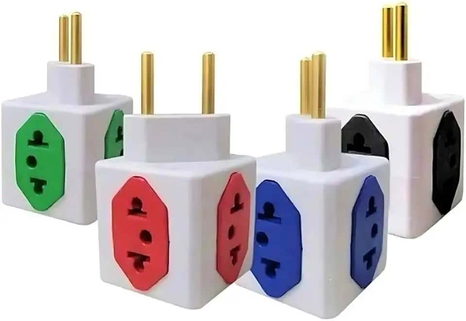 Adaptador de Tomada 4 Saídas – 3x 10A + 1x 20A Bivolt Pino Fino e Grosso – T Adaptador Universal Elétrico para Eletrodomésticos, Notebook, PC e Mais
