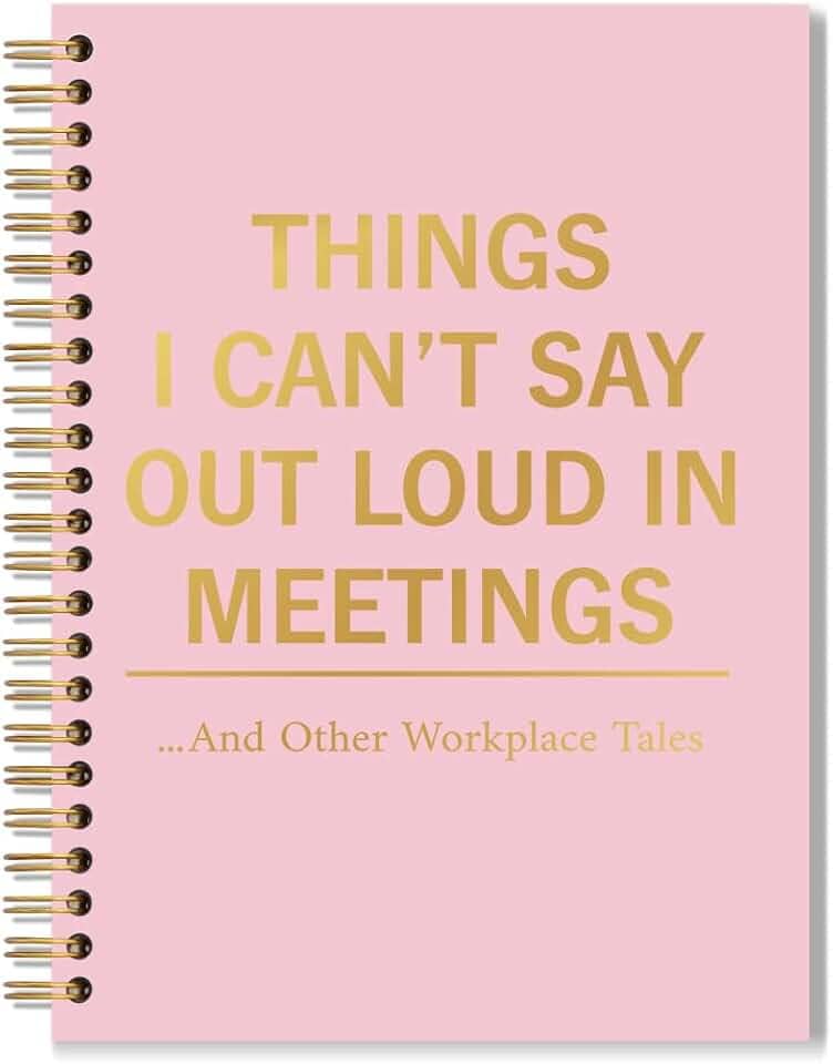 Vgrti Things I Can't Say Out Loud In Meetings Spiral Notebook, Funny Notebooks for Work, Secret Santa Gifts Funny Saying Sarcastic Work Gag Gifts for Women Men Coworker Colleague Boss Friend