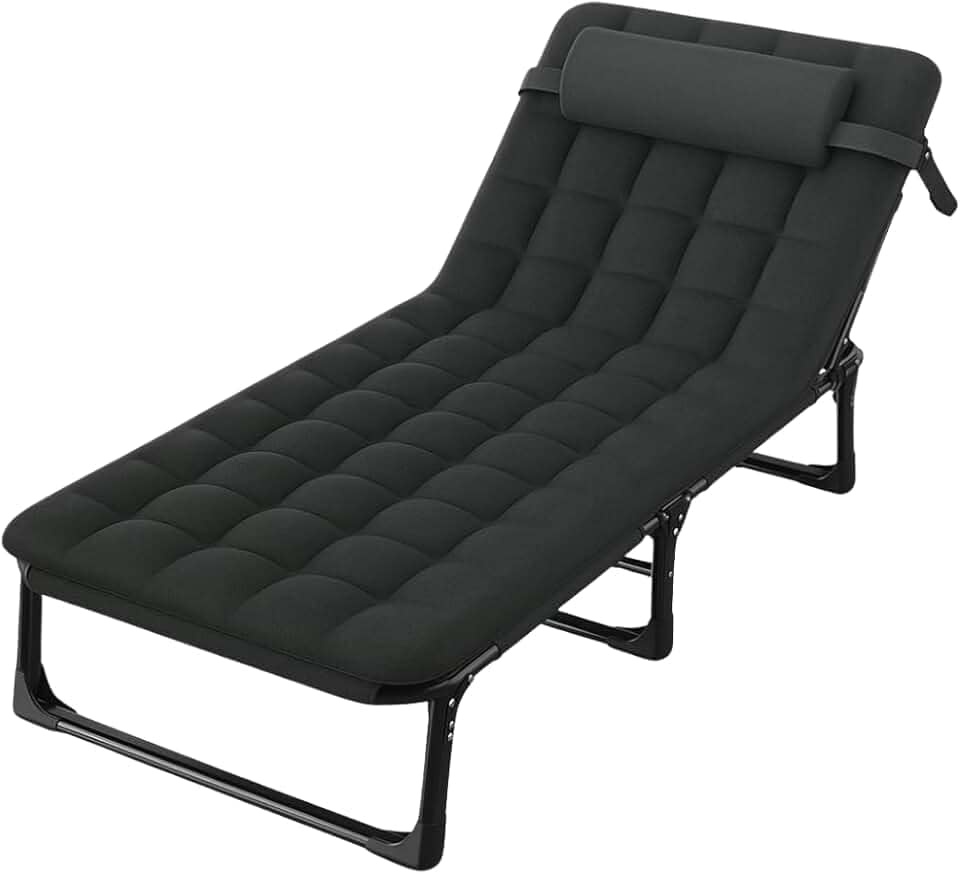 Espreguiçadeira Dobrável Reclinável Praia Piscina 4 posições Revomax Cadeira Espreguiçadeira para Piscina, Praia, Jardim e Varanda – Cama Espreguiçadeira Resistente Design Confortável e Ergonômico