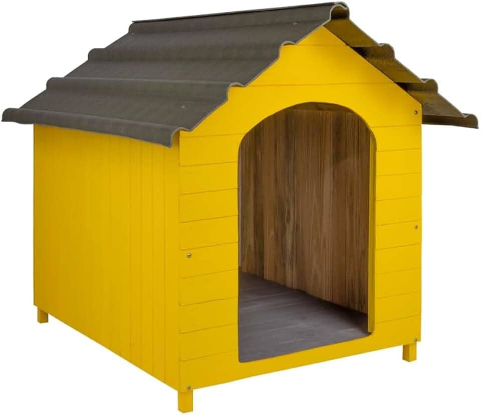 Casa Casinha De Cachorro Telhado Ecológico Extra Gigante N7 (Amarela)
