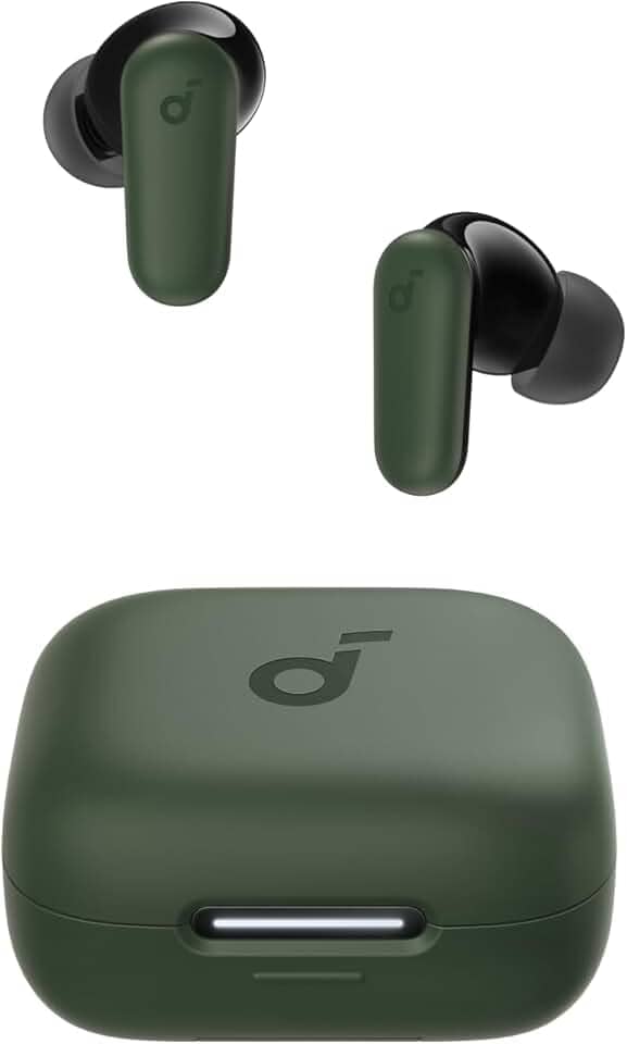 soundcore P30i da Anker, Fone de Ouvido Bluetooth 5.4 com Cancelamento de Ruído Adaptativo, Graves Poderosos, 45H de Reprodução, Estojo 2-em-1 com Suporte para Celular, IP54, Fone sem fio TWS, Verde
