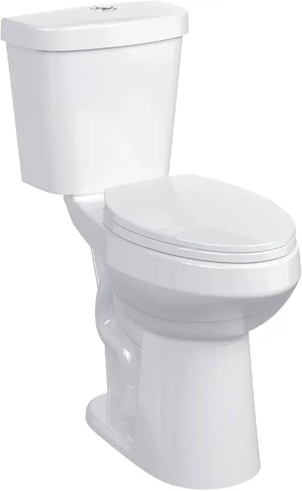 Vaso sanitário de duas peças para banheiro, vaso sanitário alto branco de duas peças com parte superior - Pressione Dual Flush, altura do assento de 53 cm - Design alongado para conforto