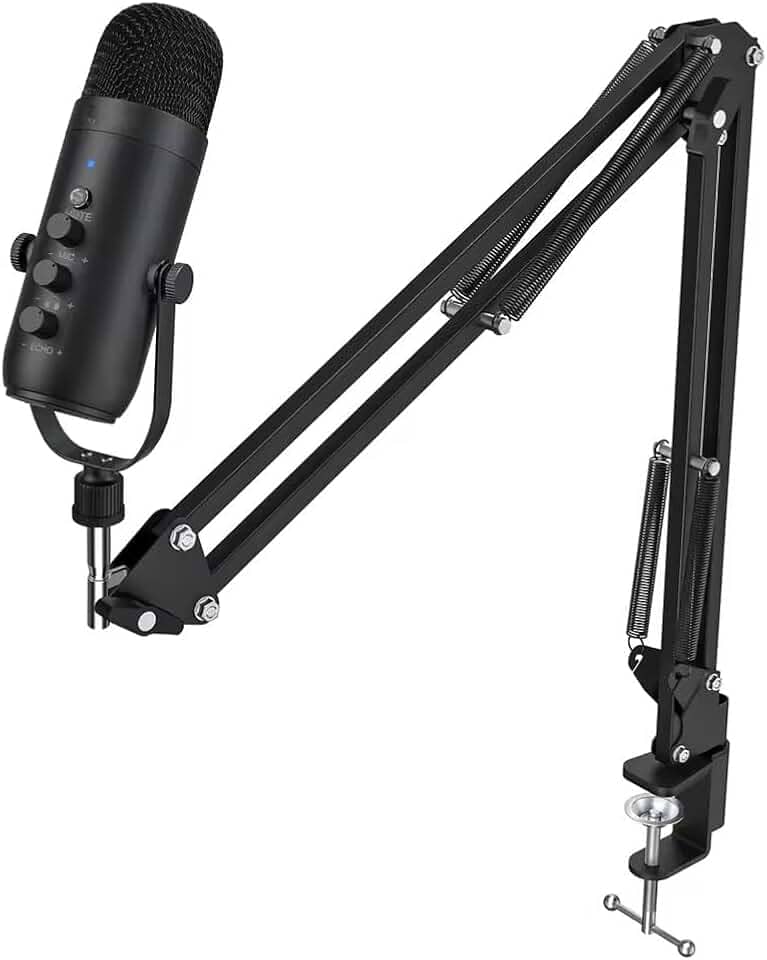 Microfone Condensador Profissional Live, Podcast E Gravações Braço articulado