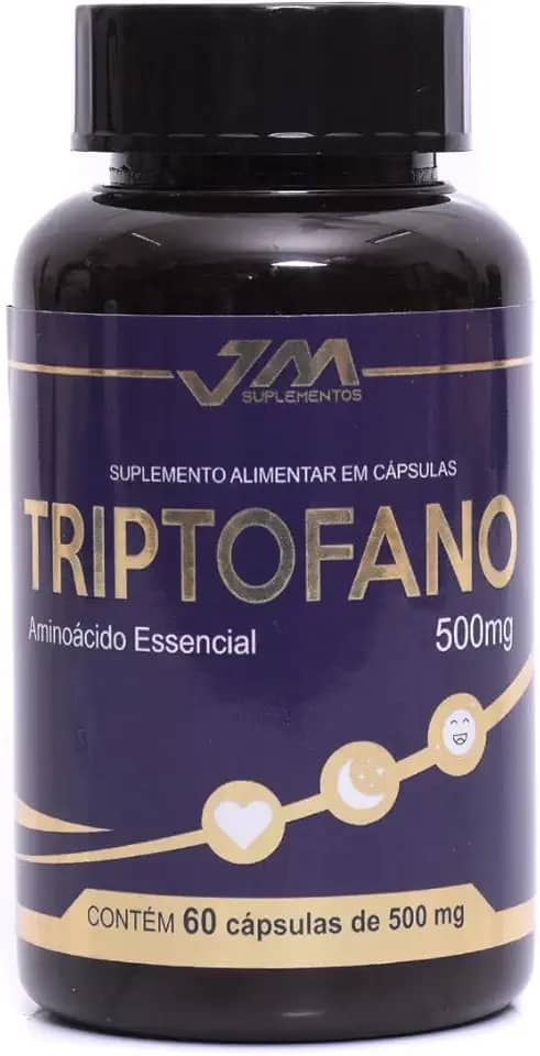 Triptofano 500mg, Suplemento Alimentar, 60 Cápsulas, Aminoácido Essencial