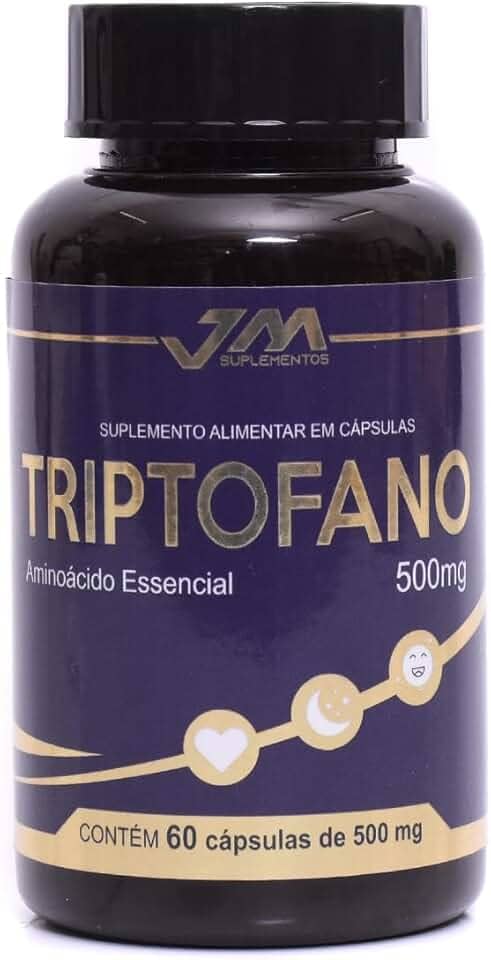Triptofano 500mg, Suplemento Alimentar, 60 Cápsulas, Aminoácido Essencial