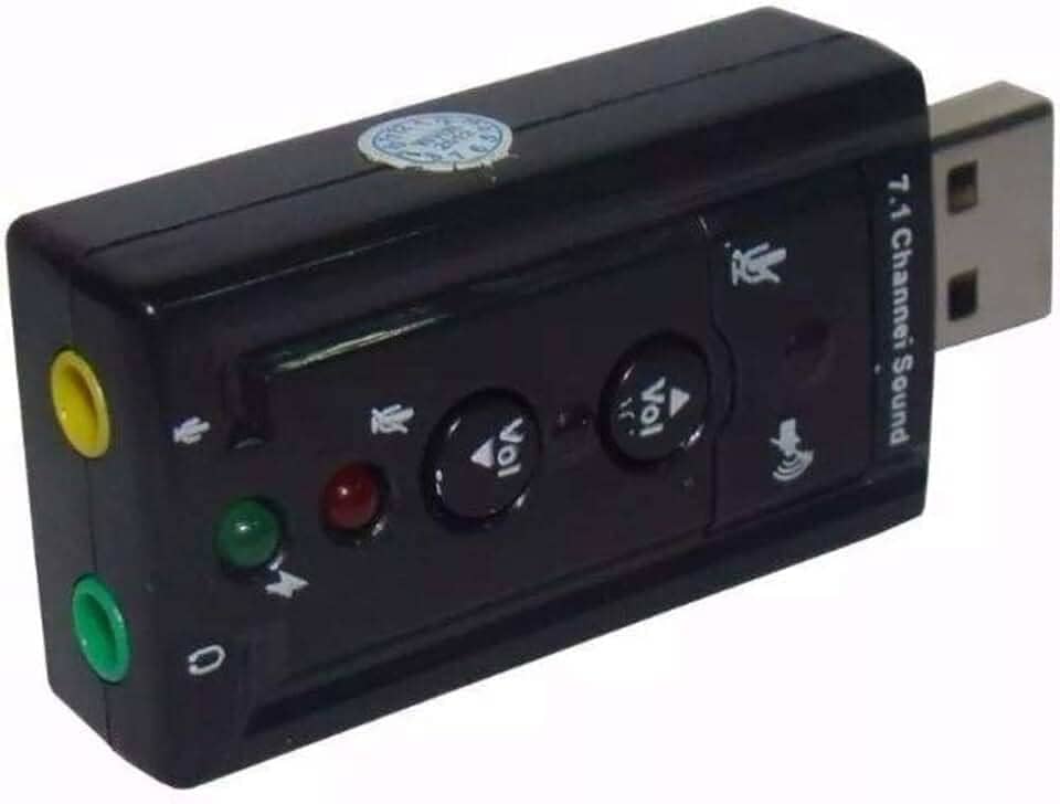 Adaptador Placa de Som USB 7.1 com P2 PC Notebook