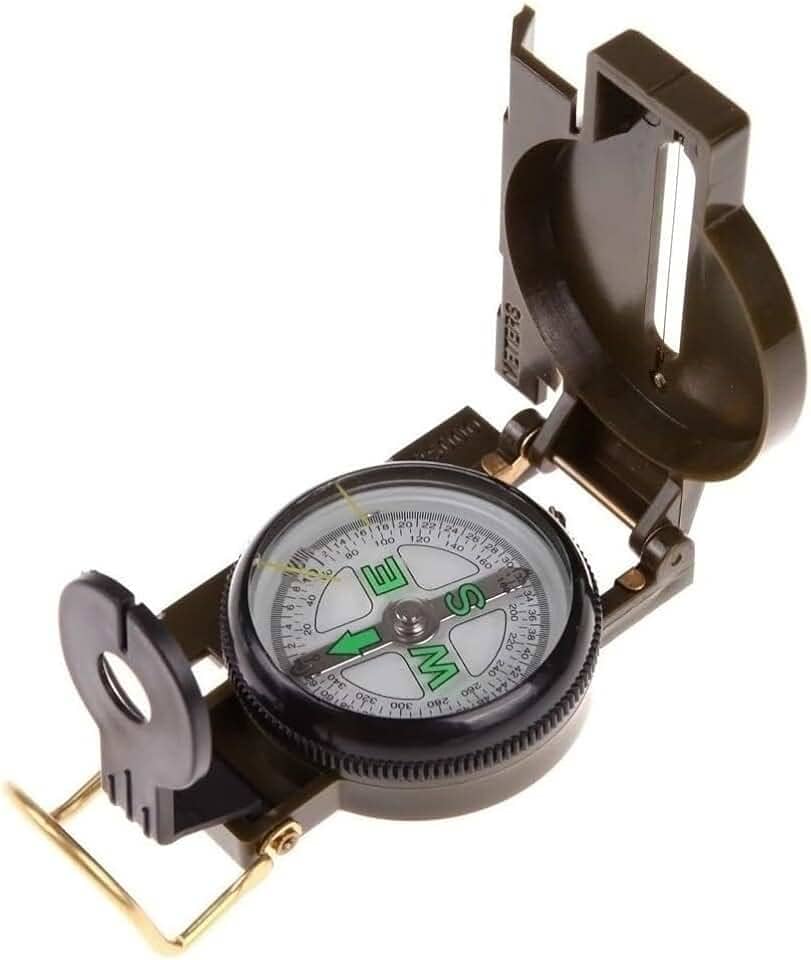 Bússola Jiaxi Portátil Estilo Militar Metal Lensatic