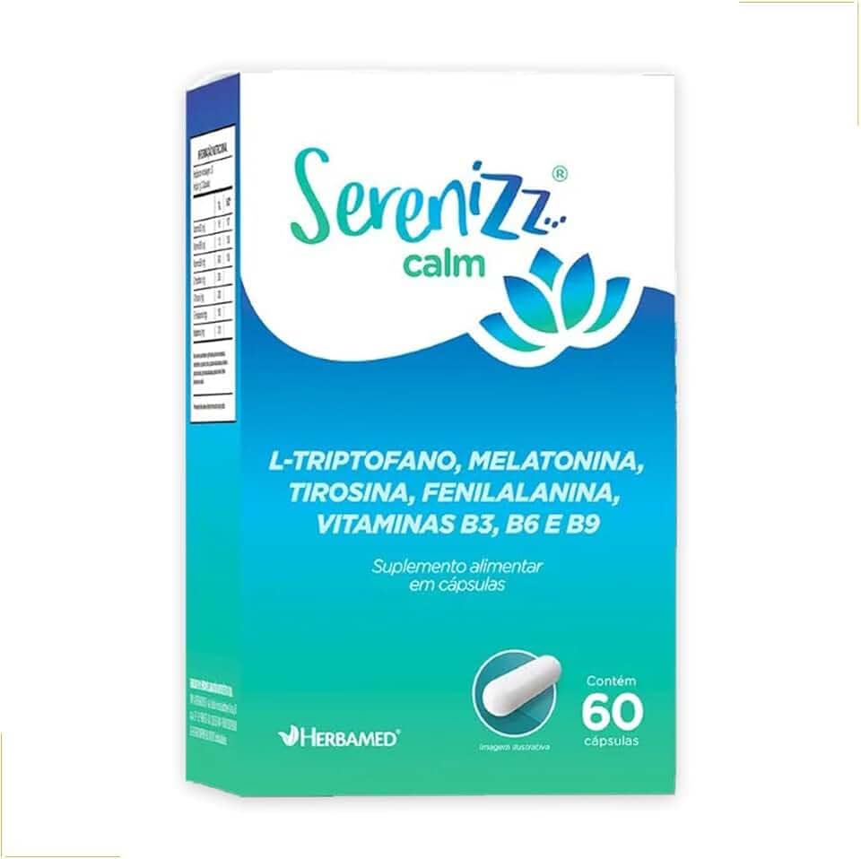 Suplemento Serenizz Calm Herbamed 60 cáps - Triptofano e Vitaminas para Auxiliar na Tranquilidade e Adormecer